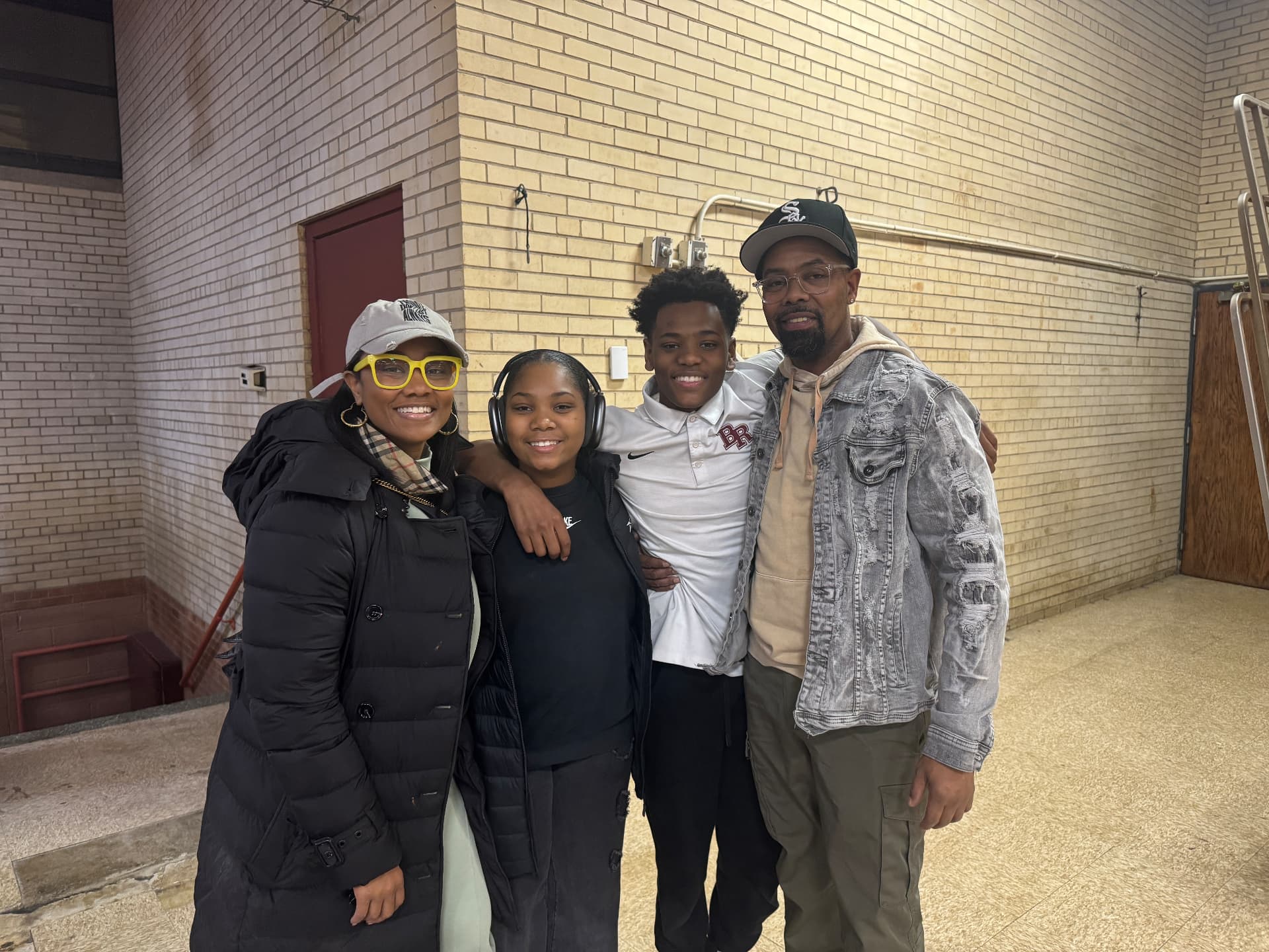 Duane with his family after a match at Brother Rice